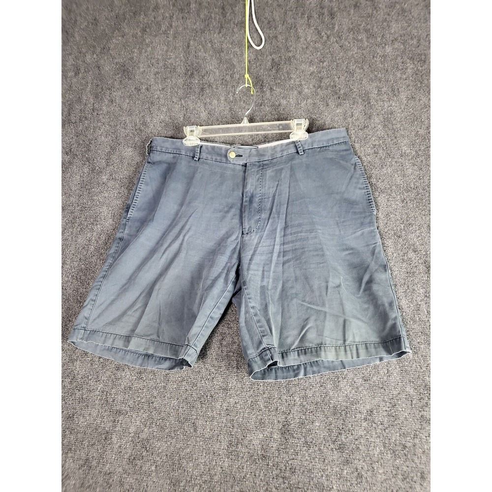 Peter Millar Golf Winston Wash Twill Pima Cotton Shorts Flat Front Blue Men 38